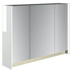 Armoire De Toilette Lumineuse L. 90 Cm, Blanc Brillant, DECOTEC Egerie