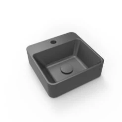 Lave-mains Résine Carré Noir L.30 X P.30 Cm, Smart