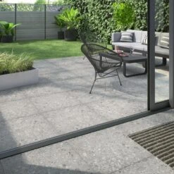 Carrelage Sol Extérieur Intenso Effet Pierre Gris Clair Design L.60 X L.60 Cm