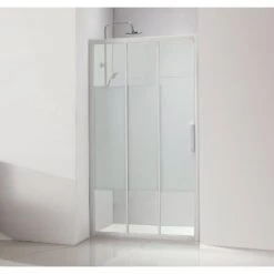 Porte De Douche Coulissante 110 Cm, Sérigraphié, Quad