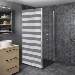 Sticker Paroi De Douche 100x200cm Marinière Anthracite, PLAGE