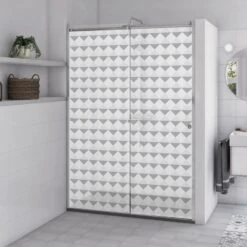 Sticker Paroi De Douche 100x200cm Triangles Anthracite, PLAGE