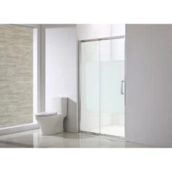 Porte De Douche Coulissante 140 Cm, Sérigraphié, Quad