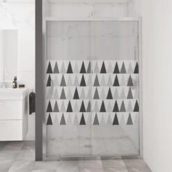 Sticker Paroi De Douche 100x100cm Scandinave Gris, PLAGE