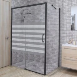 Sticker Paroi De Douche 100x100cm Marinière Granite, PLAGE