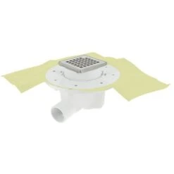 Siphon Pour Carrelage, Sortie Horizontale Cadre + Grille Inox + Natte, NICOLL