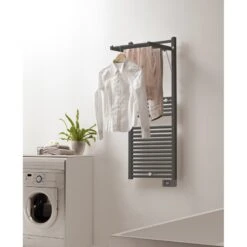 Sèche-serviettes électrique à Inertie Fluide DELTACALOR Stendino Anthracite 500W