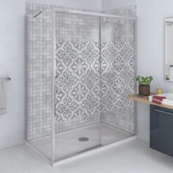 Sticker Paroi De Douche 100x100cm Gualdo Gris, PLAGE