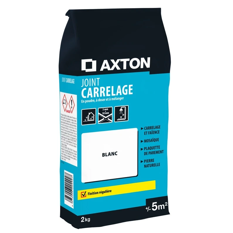 Joint, Poudre AXTON Blanc 2 Kg, 5 M² 1 Joint, Poudre AXTON Blanc 2 Kg, 5 M²