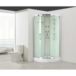 Cabine De Douche L.90 X L.90 Cm, Verre Transparent, Quad