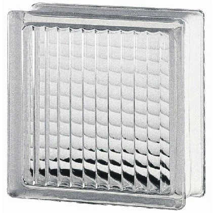 Brique De Verre, Transparent Quadrillé Brillant 1 Brique De Verre, Transparent Quadrillé Brillant