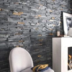 Plaquette De Parement Pierre Naturelle Noir Ardois