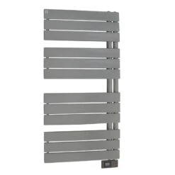 Sèche-serviettes électrique à Inertie Fluide DELTACALOR Asymétrique Gris Gris Ma