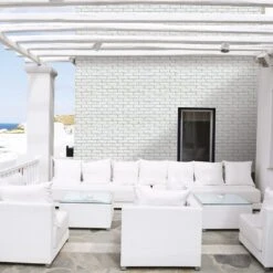 Plaquette De Parement Béton Effet Briquette Blanc Maya Extérieur