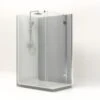 Cabine De Douche L.140 X L.90 Cm Blanc, Verre Transparent, Serenity Ciment