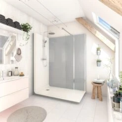 Cabine De Douche L.160 X L.80 Cm Blanc, Verre Transparent, Serenity Pierre