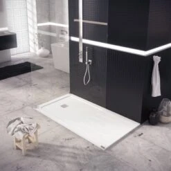 Receveur De Douche, Extraplat, Pierre, Blanc L.100 X L.80 Cm, Kobe -Bain Fournitures Magasin 6 20 1