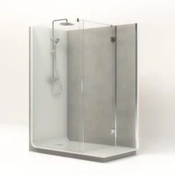 Cabine De Douche L.160 X L.90 Cm Blanc, Verre Transparent, Serenity Pierre