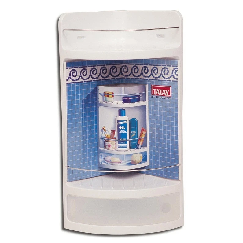 Etagère De Bain / Douche D’angle à Visser, Blanc TATAY 3 Etagère De Bain / Douche D’angle à Visser, Blanc TATAY – Image 3