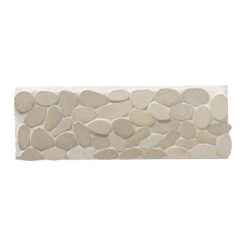 Frise En Galet Riviera, Beige, 33x10cm