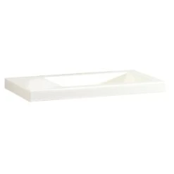 Lave-mains Résine Rectangle Blanc L.43 X P.23 Cm, Nerea