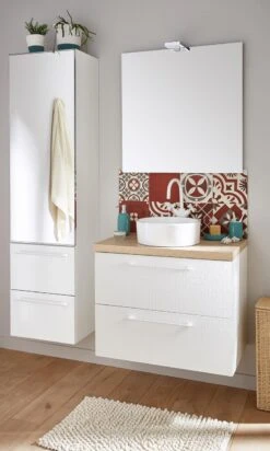 Colonne, L.45 X H.172.9 X P.33cm, Blanc-Blanc 0, Remix