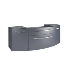 Meuble Simple Vasque L.129 X H.48.2 X P.48 Cm, Gris Métal, Image -Bain Fournitures Magasin 70794521 3 0 5360050 h 000100000000