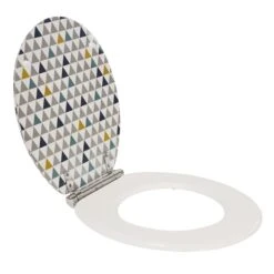 Abattant Frein De Chute Déclipsable Multicolore Bois Compressé Geometric