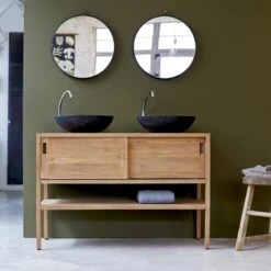 Meuble Vasque Bois, L.120 X H.80 X P.47 Cm, TIKAMOON Arty