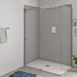 Douche Ellipse2, Avec Receveur Kioto2 Blanc 90X140 Cm