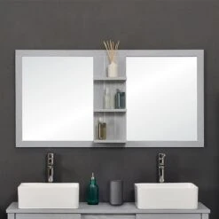 Miroir Miroir L.120 X H.60 Cm, Effet Chêne Grisé Seaside
