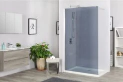 Paroi De Douche à L’italienne, L.70 Cm Verre Fumé 8 Mm Chromé