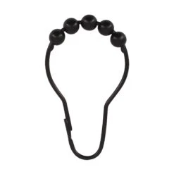 Lot De 12 Anneaux De Douche L.7.5 Cm, SENSEA Noir
