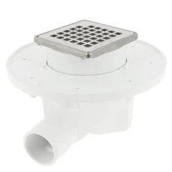 Siphon Pour Carrelage, Sortie Horizontale+ Cadre+grille Carré 10×10, NICOLL