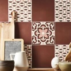 Carreau De Ciment Mur Uni Rose Mat L.20 X L.20 Cm, Rita