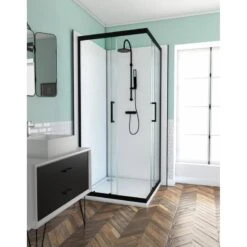 Porte De Douche Coulissante 90 Cm, Transparent, Factory