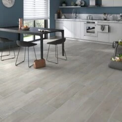 Carrelage Sol Et Mur Forte Effet Bois Gris Clair Flow L.20.2 X L.80.2 Cm