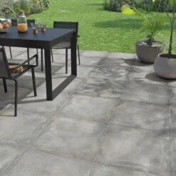 Carrelage Sol Extérieur Forte Effet Béton Gris Craft L.61.5 X L.61.5 Cm