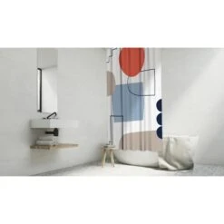 Rideau De Douche En Textile L.180 X H.200 Cm, Pop