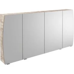 Armoire De Toilette L. 140 Cm, Imitation Chêne Image