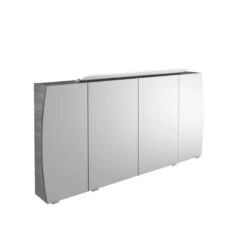 Armoire De Toilette Lumineuse L. 140 Cm, Gris Structuré Image