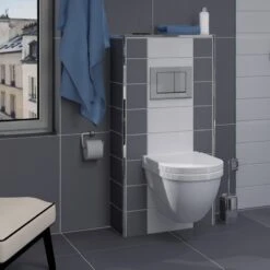 Coffrage WC Suspendu L.60xH.1250xP.30 Cm, LUX ELEMENTS Habillage Bati-support