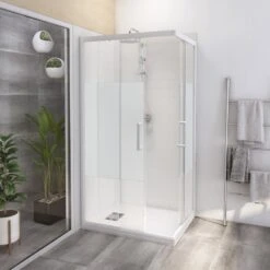 Douche Quad, Avec Receveur Slate Blanc 80X100 Cm