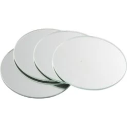 Lot De 4 Miroirs Non Lumineux Adhésifs Ronds L.10 X L.10 Cm