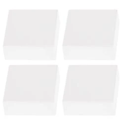 Lot De 4 Pattes à Glace, Carré, Blanc Laqué