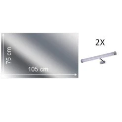 Miroir Lumineux Avec éclairage Intégré, L.105 X H.75 Cm Remix