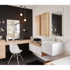 Miroir Lumineux Avec éclairage Intégré, L.45 X H.90 Cm Neo -Bain Fournitures Magasin miroir lumineux avec eclairage integre l 45 x h 90 cm neo 1