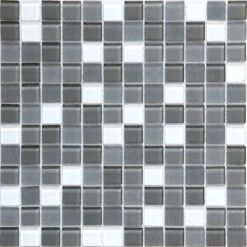 Mosaïque Mur Glass Gris Blanc 30 X 30 Cm ARTENS