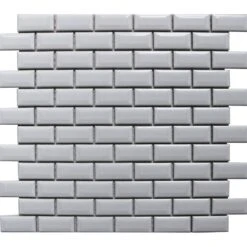 Mosaïque Mur Mini Metro Blanc 4.8 X 2.3 Cm