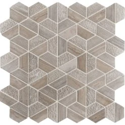 Mosaïque Sol Et Mur Graphik Marbre Hexa Beige 5 X 5 Cm